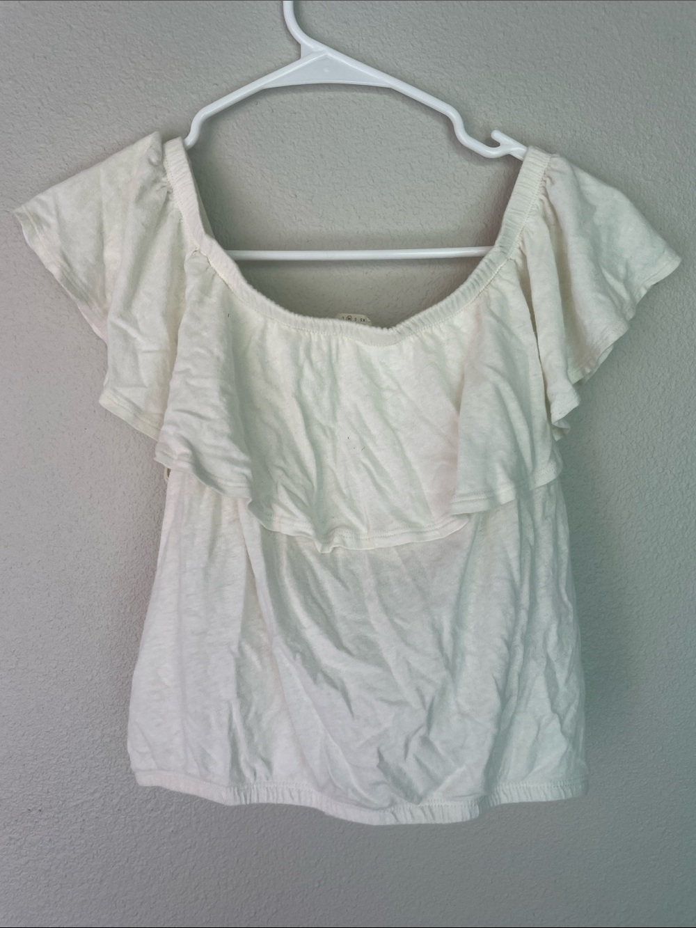 We The Free Cream Off-Shoulder Ruffle Button-Up Top - Picture 3 of 3